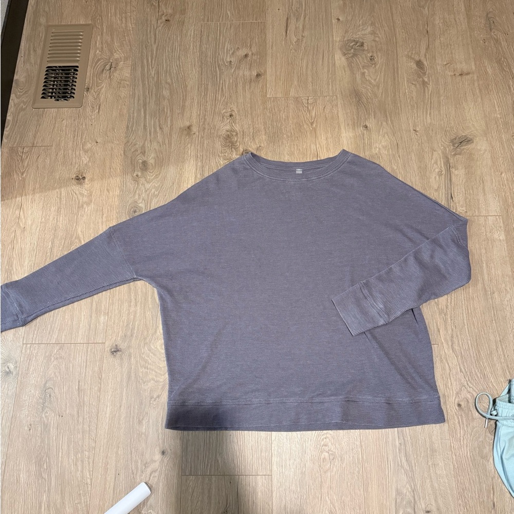 Casual Gray/purple Long Sleeve Top